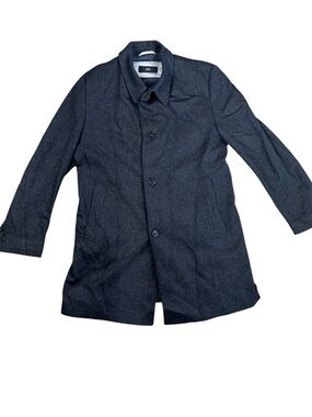 Hugo Boss The Task 3 Overcoat Mens 46R Black Wool Blend